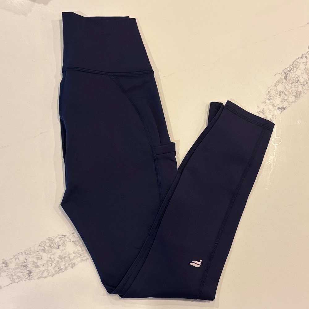 Fabletics PowerHold Leggings Women’s Small Navy High Waisted Pocket Workout